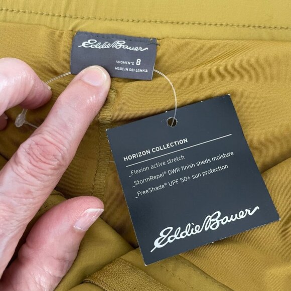 Eddie Bauer Horizon HR Skort w Liner Shorts Hi Rise UPF 50+ Active Gold Sz 8 NWT - Picture 7 of 12